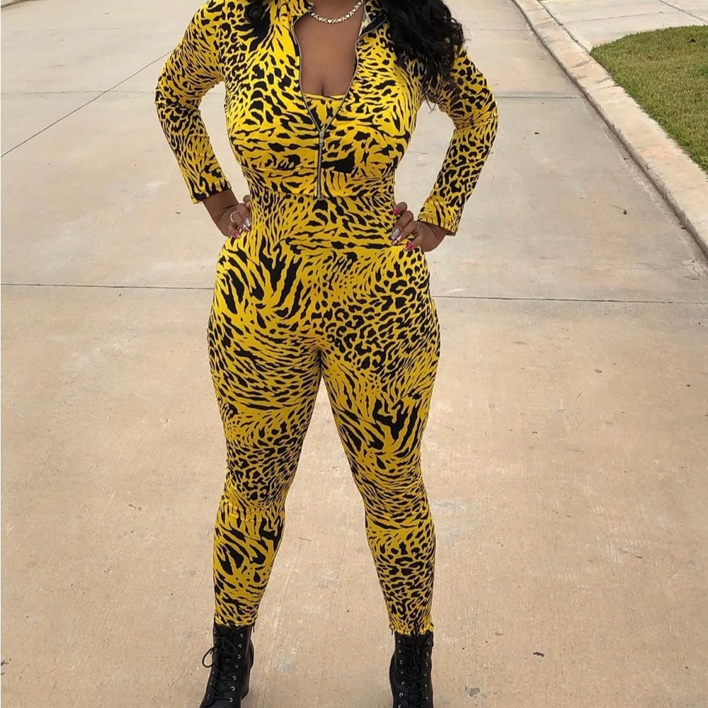 Bold Yellow Patterned Jumpsuit